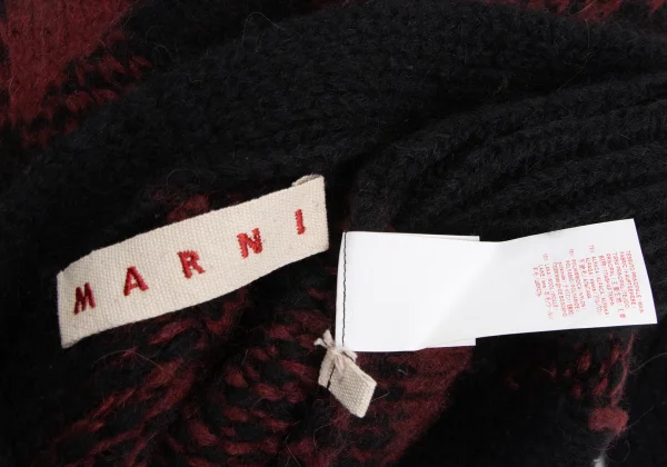 MARNI Alpaca Blend Check Back Slit Cardigan K-173504_014