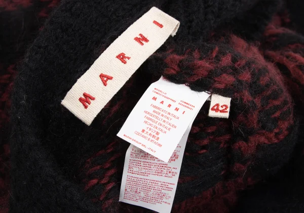 MARNI Alpaca Blend Check Back Slit Cardigan K-173504_015