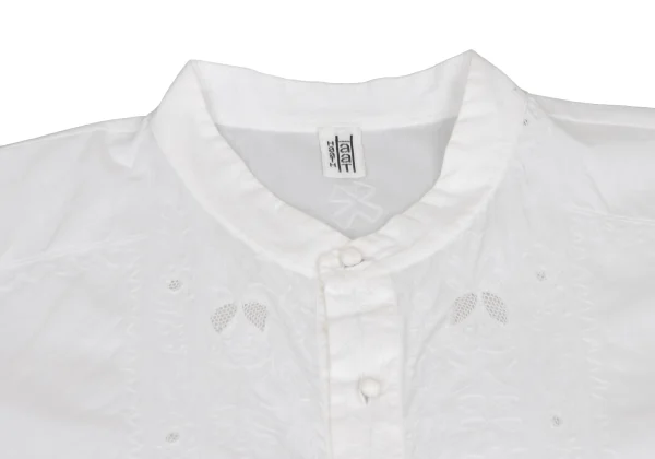 ISSEY MIYAKE HaaT Embroidered Design Band Collar Shirt Dress K-173514_004
