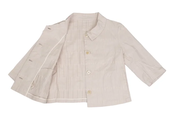 ISSEY MIYAKE HaaT Cotton Blend Gathered Design Stretch Jacket K-173516_010