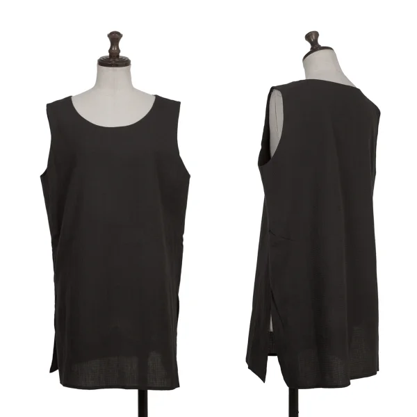 ISSEY MIYAKE PERMANENTE Stitch Design Tank Top Charcoal M K-173519_001