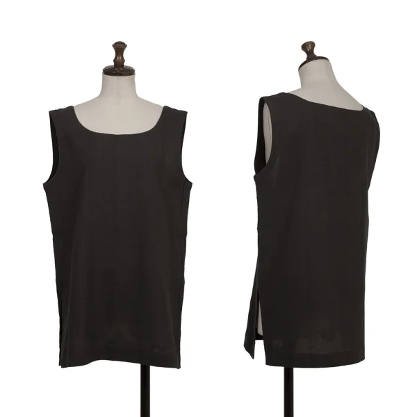 ISSEY MIYAKE PERMANENTE Stitch Design Tank Top Charcoal M K-173520_001