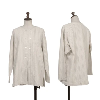 ISSEY MIYAKE PERMANENTE Striped Double Button Jacket