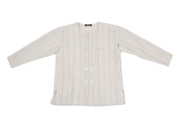 ISSEY MIYAKE PERMANENTE Striped Double Button Jacket K-173522_002