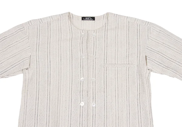 ISSEY MIYAKE PERMANENTE Striped Double Button Jacket K-173522_003