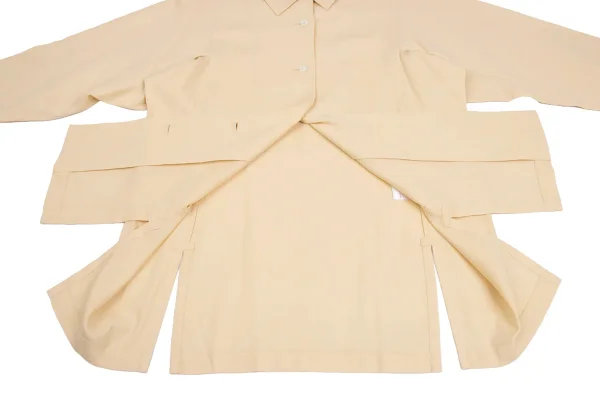 ISSEY MIYAKE PERMANENTE Slit Open-collar Shirt K-173523_010