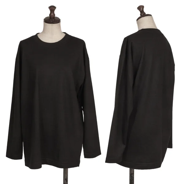 ISSEY MIYAKE PERMANENTE Silk Blend Wool T-shirt Black M K-173528_001