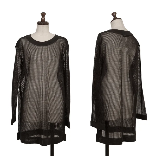 ISSEY MIYAKE PERMANENTE Linen Mesh Knit Black M K-173529_001