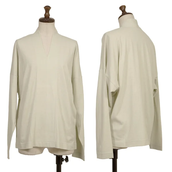 Plantation V-neck T-shirt Ivory M K-173532_001