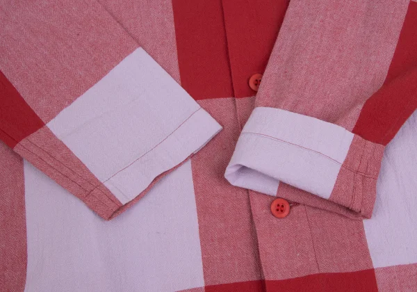 Plantation Block Check Collarless Shirt Tunic K-173534_007