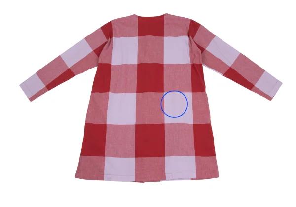 Plantation Block Check Collarless Shirt Tunic K-173534_011
