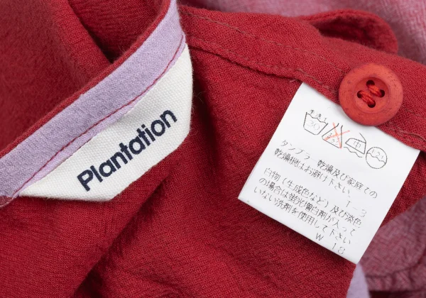 Plantation Block Check Collarless Shirt Tunic K-173534_015