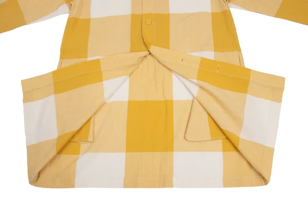 Plantation Block Check Collarless Shirt Tunic K-173535_010