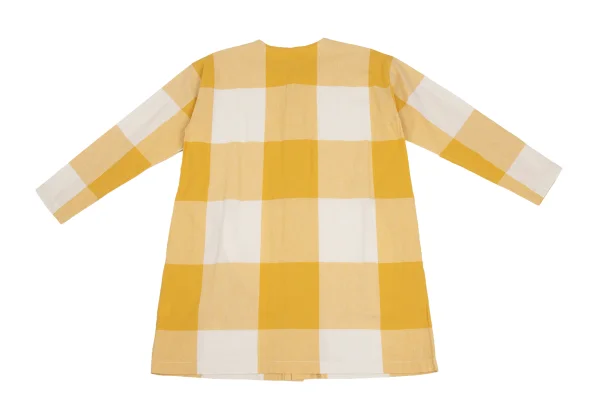 Plantation Block Check Collarless Shirt Tunic K-173535_011