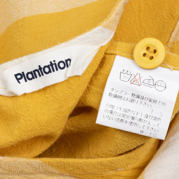Plantation Block Check Collarless Shirt Tunic K-173535_014