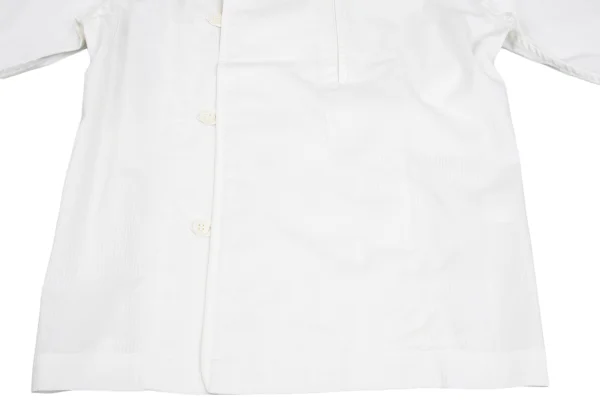 Plantation Stitch Design Band-collar Double-breasted Jacket K-173536_012