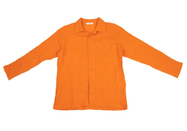 Plantation Cotton Linen Wrinkled Pleats Open-collar Shirt K-173537_002