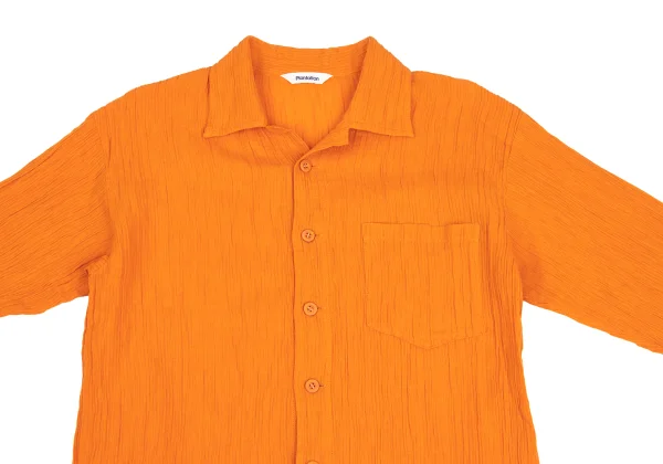 Plantation Cotton Linen Wrinkled Pleats Open-collar Shirt K-173537_003