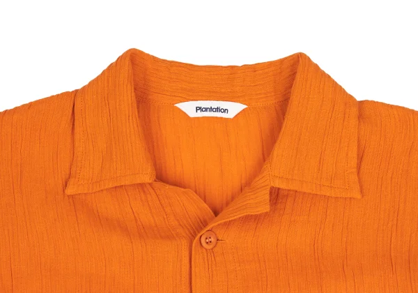 Plantation Cotton Linen Wrinkled Pleats Open-collar Shirt K-173537_004