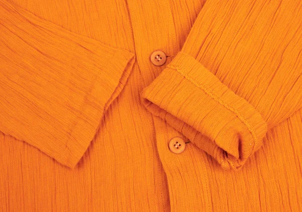 Plantation Cotton Linen Wrinkled Pleats Open-collar Shirt K-173537_008