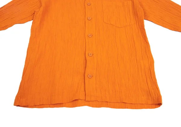 Plantation Cotton Linen Wrinkled Pleats Open-collar Shirt K-173537_009