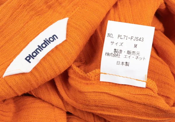 Plantation Cotton Linen Wrinkled Pleats Open-collar Shirt K-173537_014