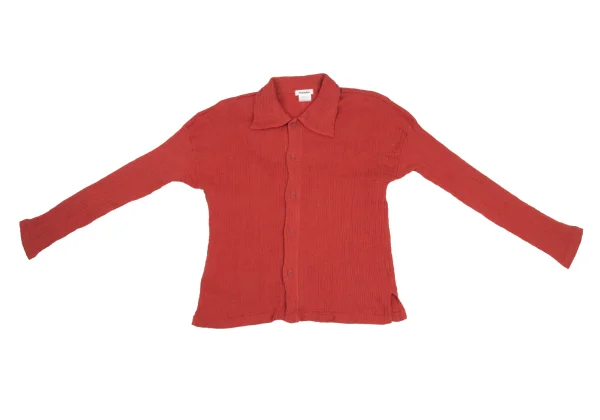 Plantation Dyed Cotton Linen Wrinkled Pleats Big-collar Shirt K-173538_002
