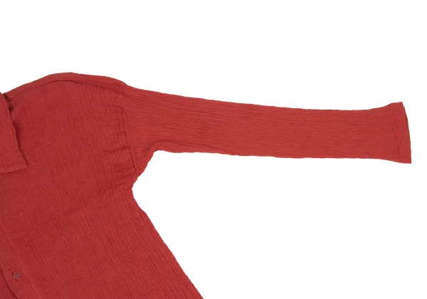 Plantation Dyed Cotton Linen Wrinkled Pleats Big-collar Shirt K-173538_007