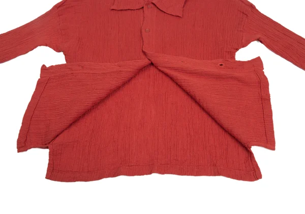 Plantation Dyed Cotton Linen Wrinkled Pleats Big-collar Shirt K-173538_010
