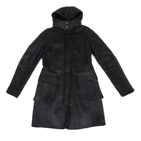 JIL SANDER Detachable Hood Shearling Coat K-173543_002