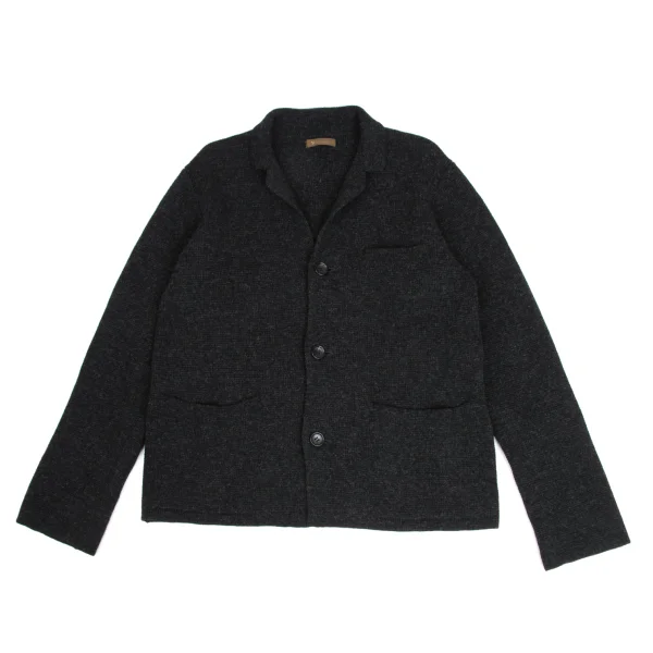 Y's for men Wool Knit Jacket Charcoal 3 K-173546_001