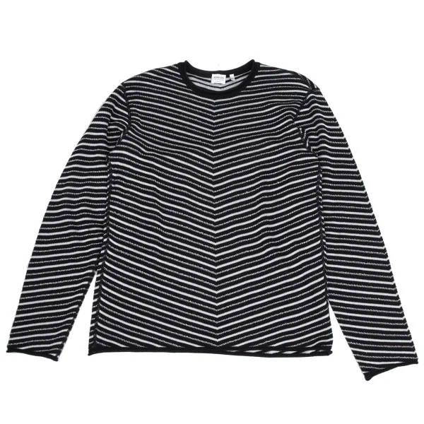 ARMANI COLLEZIONI Bias Stripe Reversible Knit Top Black,White 50 K-173551_001