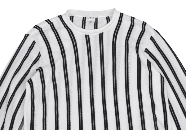 ARMANI COLLEZIONI Rayon Cotton Stripe Mesh Knit Top K-173552_002
