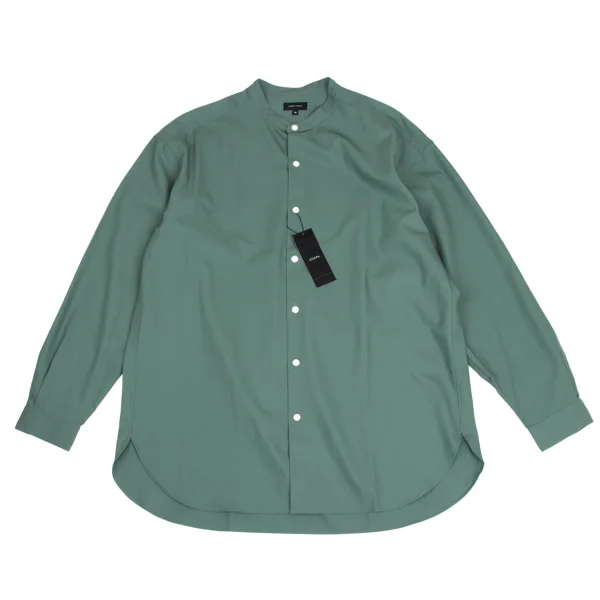 JOSEPH HOMME Cotton Band Collar Shirt Green 50 K-173553_001