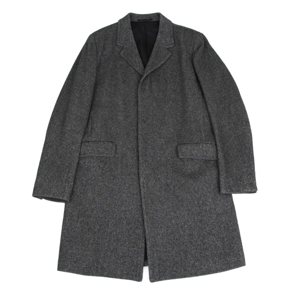 Theory Wool Poly Kersey Chesterfield Coat Black,White 42 K-173555_001