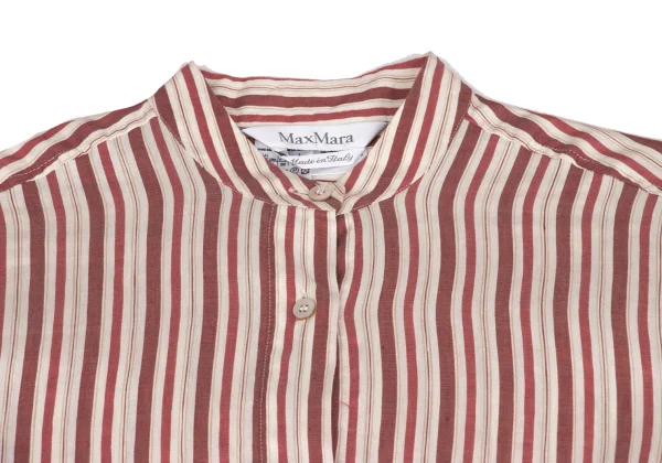 Max Mara Linen Silk Pull Over Stripe SHirt Dress K-173557_003