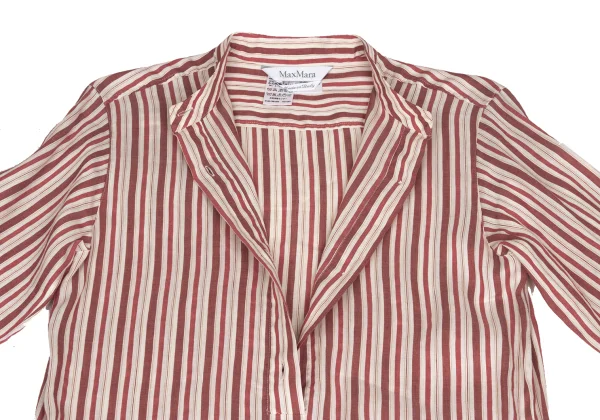 Max Mara Linen Silk Pull Over Stripe SHirt Dress K-173557_005