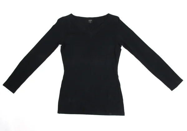 Jean Paul GAULTIER FEMME V-neck Cotton Long Sleeve Top K-173560_002