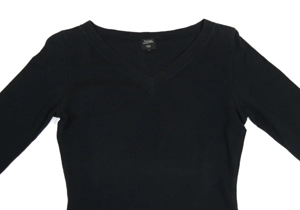 Jean Paul GAULTIER FEMME V-neck Cotton Long Sleeve Top K-173560_003