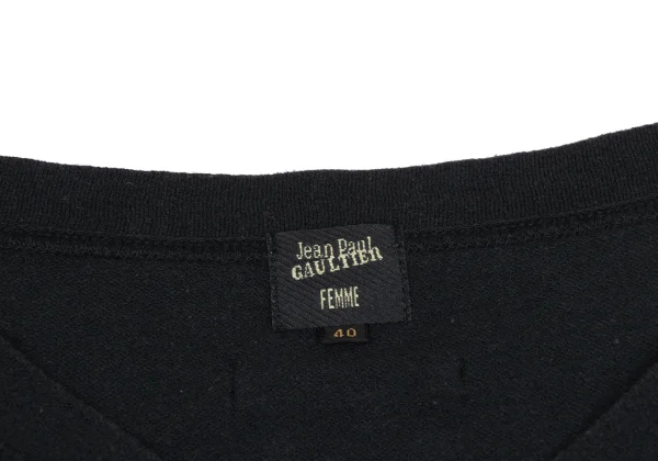 Jean Paul GAULTIER FEMME V-neck Cotton Long Sleeve Top K-173560_005