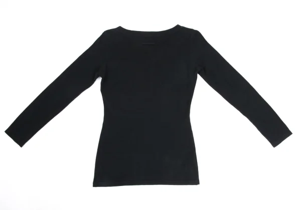 Jean Paul GAULTIER FEMME V-neck Cotton Long Sleeve Top K-173560_012