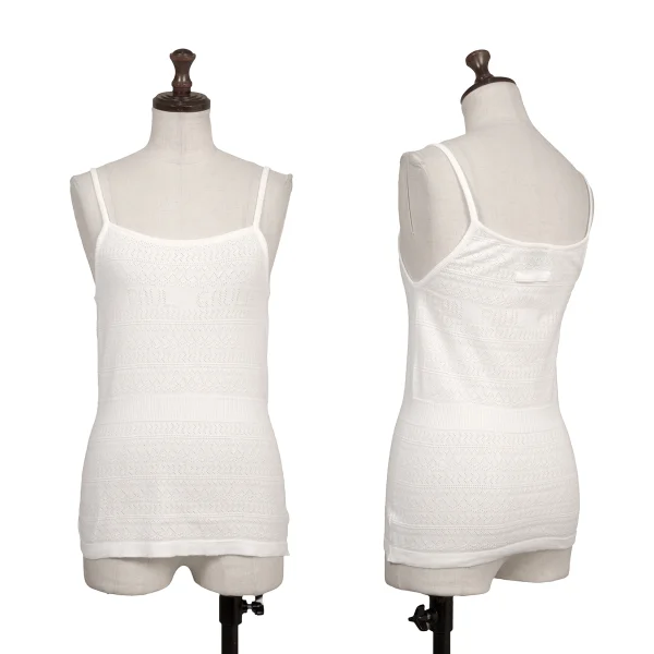 Jean Paul GAULTIER FEMME Logo Woven Cami Top White M K-173561_001