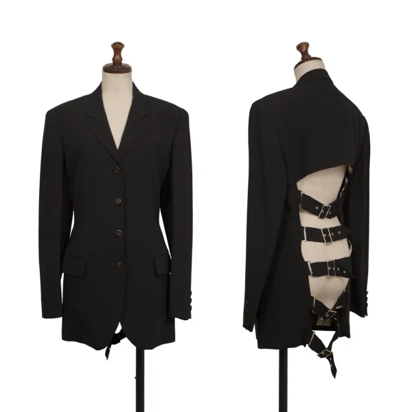 Jean Paul GAULTIER FEMME Back Belted Design Jacket Black 40 K-173564_001