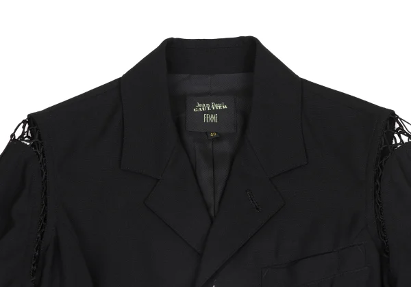 Jean Paul GAULTIER FEMME Shoulder Net Switching Jacket K-173565_004