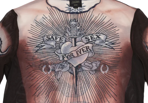 Jean Paul GAULTIER HOMME Tattoo Printed Mesh Top K-173568_004