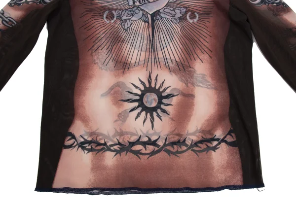 Jean Paul GAULTIER HOMME Tattoo Printed Mesh Top K-173568_009