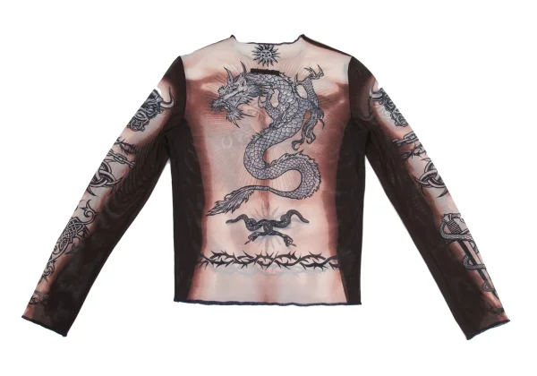 Jean Paul GAULTIER HOMME Tattoo Printed Mesh Top K-173568_012