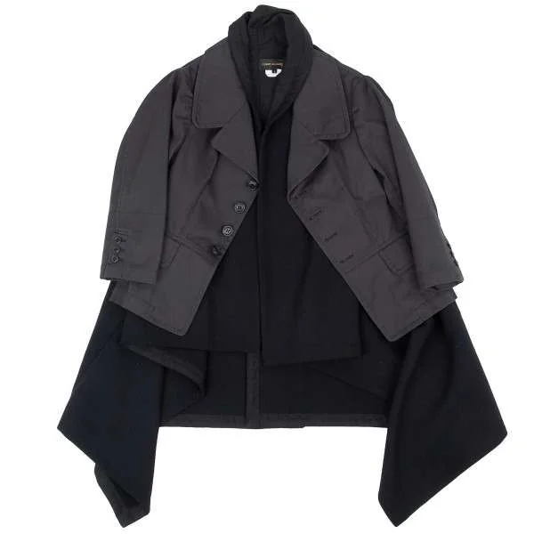 tricot COMME des GARCONS 切替 異素材 ジャケット コムデギャルソンCOMME des GARCONS 異素材レイヤードデザイン