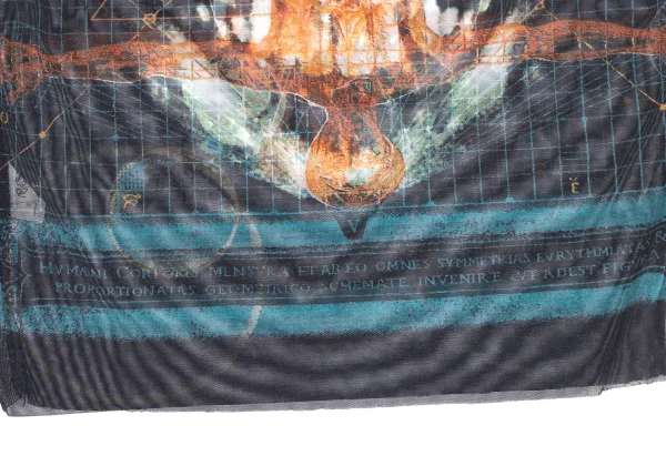 Jean Paul GAULTIER CLASSIQUE Cyber ​​Skull Print Knit Trim Mesh T-shirt K-173571_011