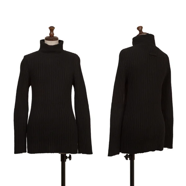 Jean Paul GAULTIER CLASSIQUE Wool Turtleneck Rib Knit Sweater Black 40 K-173572_001